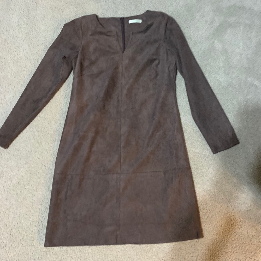 JADE chocolate brown v-neck dress